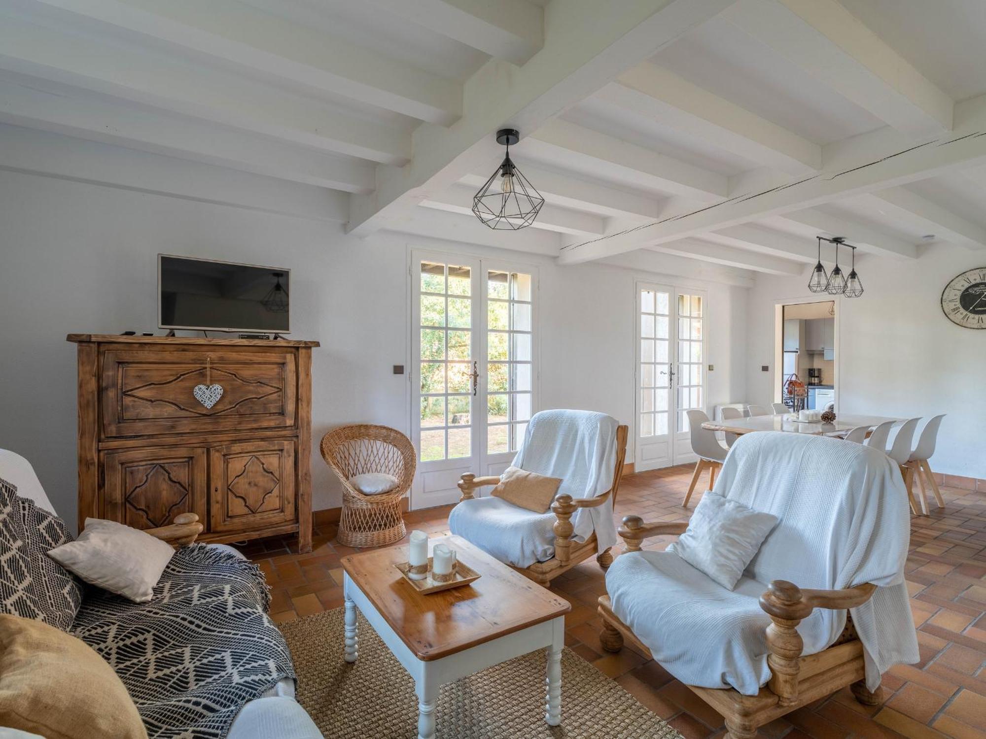 Grande Maison Landaise Avec Piscine Privee, Proche Plage, Pour 8 Personnes A Biscarrosse - Fr-1-319-398 Eksteriør billede